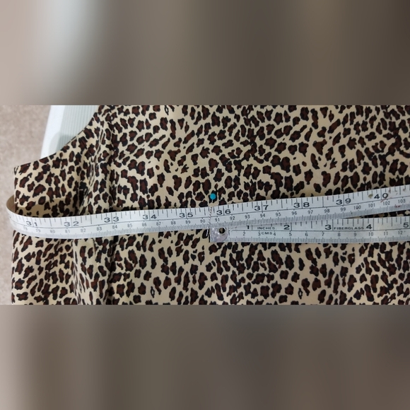 Vintage 90s Maggy London Silk Leopard Print Sheath Dress - Picture 9 of 12